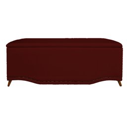 Calçadeira Recamier Baú Casal King 195cm Greta Suede Bordô - DS Estofados - 1