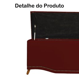 Calçadeira Recamier Baú Casal King 195cm Greta Suede Bordô - DS Estofados - 3