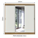 Ver imagem 3 de Guarda-Roupa Casal Madesa Istambul 3 Portas de Correr com Espelho 3 Gavetas Rustic/Branco Cor:Rustic