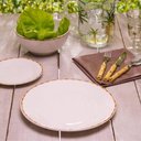 Ver imagem 4 de Prato Raso de Porcelana Branco Borda Bambu 27cm Lyor