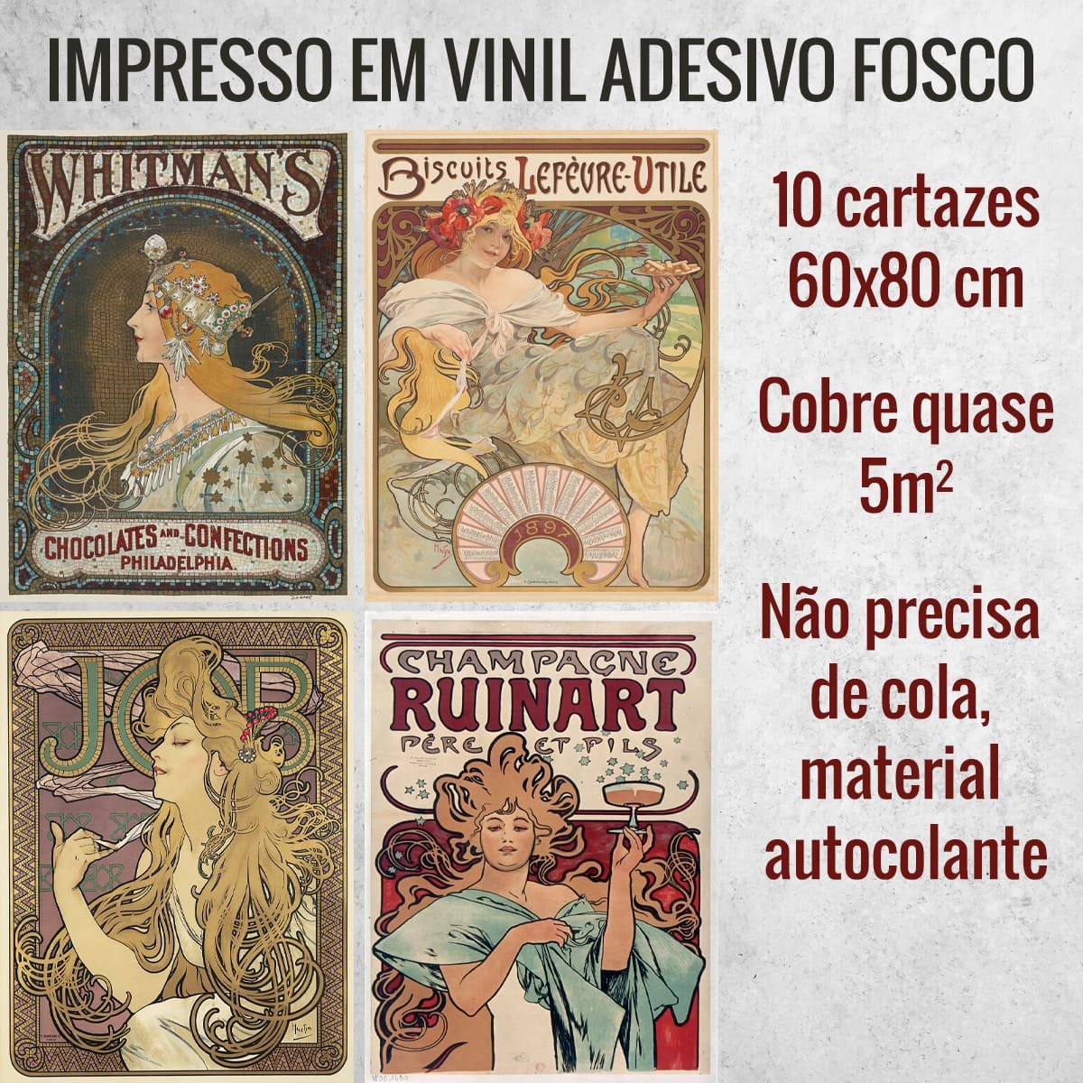 Kit de Lambe Lambe adesivo - Alphonse Mucha - 4