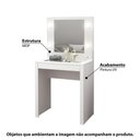 Ver imagem 2 de Penteadeira Camarim com 1 Gaveta e Tampo de Vidro - Branco