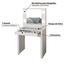 Ver imagem 3 de Penteadeira Camarim com 1 Gaveta e Tampo de Vidro - Branco