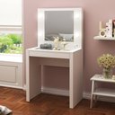 Ver imagem 1 de Penteadeira Camarim com 1 Gaveta e Tampo de Vidro - Branco