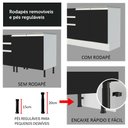 Ver mais imagens de Balcão de Pia Armário de Cozinha 120 cm 2 Portas (Com Tampo) Branco/Preto Glamy Madesa