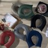 Travesseiro de Pescoço para Viagem Veludo Preto Hedrons - 3