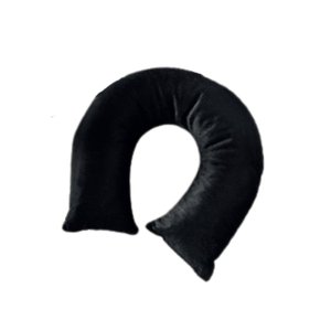 Travesseiro de Pescoço para Viagem Veludo Preto Hedrons