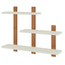 Ver imagem 2 de Prateleira Industrial 3 Prateleiras 100% Mdf Off White/freijó F35 - Pradel