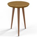Ver imagem 1 de Mesa Lateral Redonda Pés Madeira Luna 440 Cumarú - Patrimar