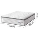 Ver imagem 2 de Cama Box Baú Casal Queen Colchão Molas Guarda Costas com Pillow 158x198x81cm Branco Cinza