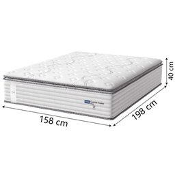 Cama Box Baú Casal Queen Colchão Molas Guarda Costas com Pillow 158x198x81cm Branco Cinza - 2