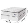 Cama Box Baú Casal Queen Colchão Molas Guarda Costas com Pillow 158x198x81cm Branco Cinza - 3