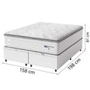 Ver imagem 3 de Cama Box Baú Casal Queen Colchão Molas Guarda Costas com Pillow 158x198x81cm Branco Cinza