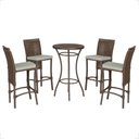 Ver imagem 1 de Mesa Bistrô com 4 Banquetas Roma Marrom Corda Náutica Estofado 3 Trama Original