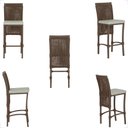 Ver imagem 5 de Mesa Bistrô com 4 Banquetas Roma Marrom Corda Náutica Estofado 3 Trama Original