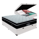 Ver imagem 1 de Cama Box Baú Casal Branco e Colchão Elegant Superpocket Molas Ensacadas Ortobom