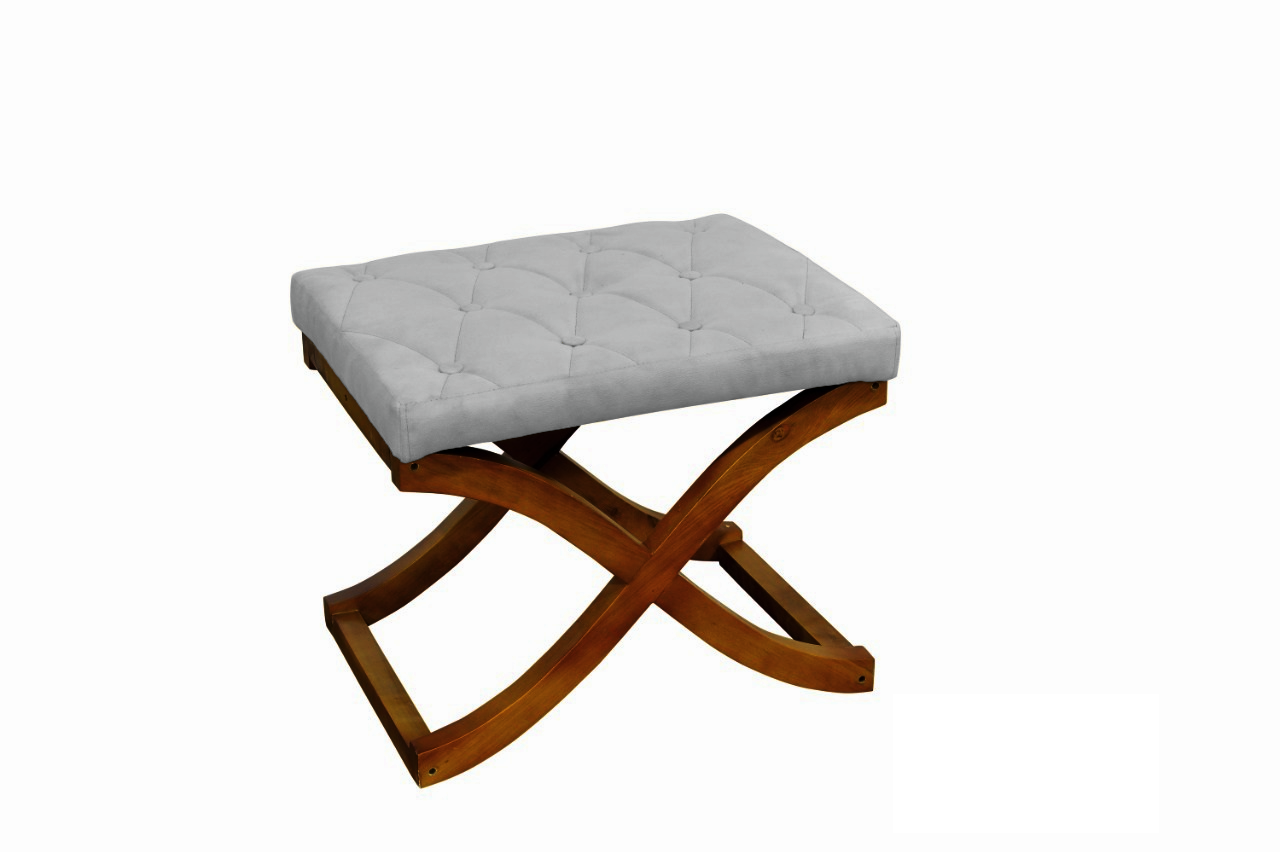 Puff Isis para Sala de Estar Recepção Suede Branco - Innovazione Móveis - 2