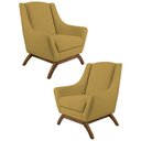 Ver imagem 1 de Kit 2 Poltronas Base Manu Madeira Juliet B-279 Amarelo