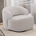 Ver imagem 2 de Kit 02 Poltronas Decorativa Orgânica Giratória para Sala Living Barolo L06 Bouclê Cinza - Lyam