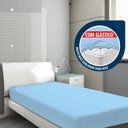 Ver imagem 2 de Protetor Capa de Colchão Solteiro com Elástico Azul