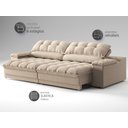 Ver imagem 5 de Sofá com Porta Copos e Carregador Usb Ret Rec Luke 2,90m Linho Soft Bege - Netsofas