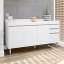 Ver imagem 3 de Balcão Cozinha Branco 160cm S/ Tampo - Vallisa Decor