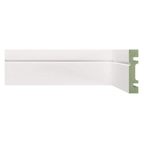 Rodapé de MDF 7CMX15MMX2,40m Frisado Resistente a Umidade 703 Branco Moldufama