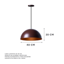 Ver imagem 2 de Kit 2 Lustres Sala Estar Meia Lua 40cm Alumínio Cor: Marrom