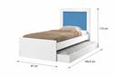 Ver imagem 2 de Bicama Bibox Luara Solteiro com Auxiliar para Dormitório com 02 Colchões D23:Branco/Azul