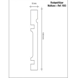 Rodapé de MDF 10cm x 15mm x 2,40m com Friso Moldufama 1003 - 3