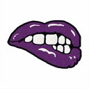 Ver imagem 2 de Tapete Capacho Boca no Formato 80x50 Cm para Decoração.:roxo