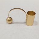 Ver imagem 5 de Castiçal Decorativo de Metal Dourado 6x9x2cm Porta Vela Mesa Jantar Decoração