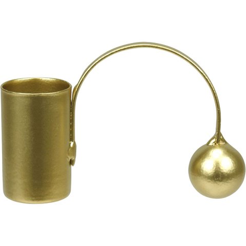 Castiçal Decorativo de Metal Dourado 6x9x2cm Porta Vela Mesa Jantar Decoração
