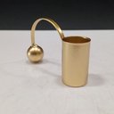 Ver imagem 7 de Castiçal Decorativo de Metal Dourado 6x9x2cm Porta Vela Mesa Jantar Decoração