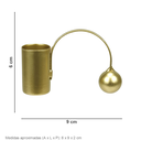Ver imagem 2 de Castiçal Decorativo de Metal Dourado 6x9x2cm Porta Vela Mesa Jantar Decoração