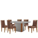 Ver imagem 2 de Mesa de Jantar Isadora 180cm Tampo MDF Vidro com 6 Cadeiras