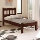 Ver imagem 3 de Cama Solteiro em Madeira Maciça Reforçado Castanho Nemargi