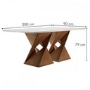 Ver imagem 3 de Mesa de Jantar 8 Lugares Genova com Vidro Chocolate/Off White/Marrom Claro - Cel Móveis