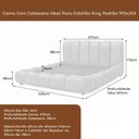 Ver imagem 3 de Cama Japonesa com Cabeceira King Nuvem Linho Cinza Claro - Sallar Home