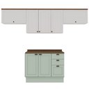 Ver imagem 4 de Cozinha Completa 4PÇS 7 Pts 3 Gav Iluminata Verde/Bco/Ebano