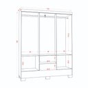 Ver imagem 4 de Roupeiro Coimbra 3 Portas 6 Gavetas Branco - Aramóveis