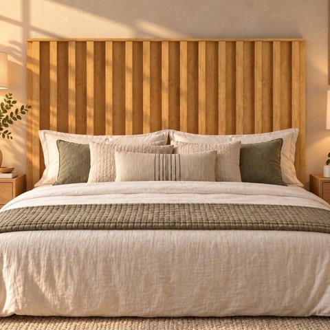 Cabeceira Casal/Queen Painel Ripado 166cm Vitória