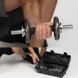 Kit Halteres Barras e Anilhas 19 Peças 15kg com Maleta - 3