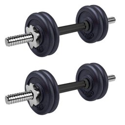 Kit Halteres Barras e Anilhas 19 Peças 15kg com Maleta - 7