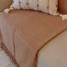 Manta Decorativa Sofá Grande Algodão Marrom Caramelo 1,80 X 2,50 - 4