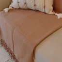 Ver imagem 4 de Manta Decorativa Sofá Grande Algodão Marrom Caramelo 1,80 X 2,50