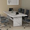 Mesa para Sala de Reunião Escritório 8 Lugares em Mdf com Tampo Marmorizado - 2