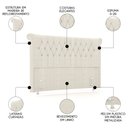 Ver imagem 3 de Cabeceira Cama Box Casal King 195cm Dust P02 Linho Creme - Mpozenato