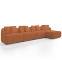 Ver imagem 5 de Sofá 5 Lugares com Chaise Direito Sala Living 328cm Arlo F04 Bouclê Terracota Tc-10051 - Lyam Decor