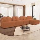 Ver imagem 1 de Sofá 5 Lugares com Chaise Direito Sala Living 328cm Arlo F04 Bouclê Terracota Tc-10051 - Lyam Decor